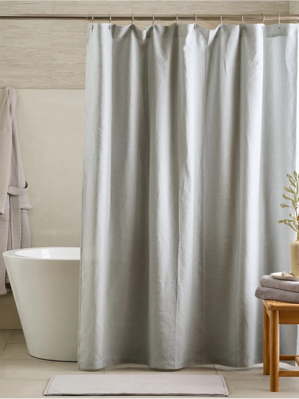 Quince European Linen Shower Curtain Mist 72x72 NWOT